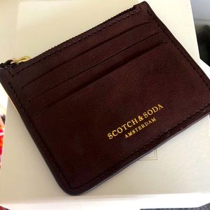 Scotch & Soda Burgundy leather wallet